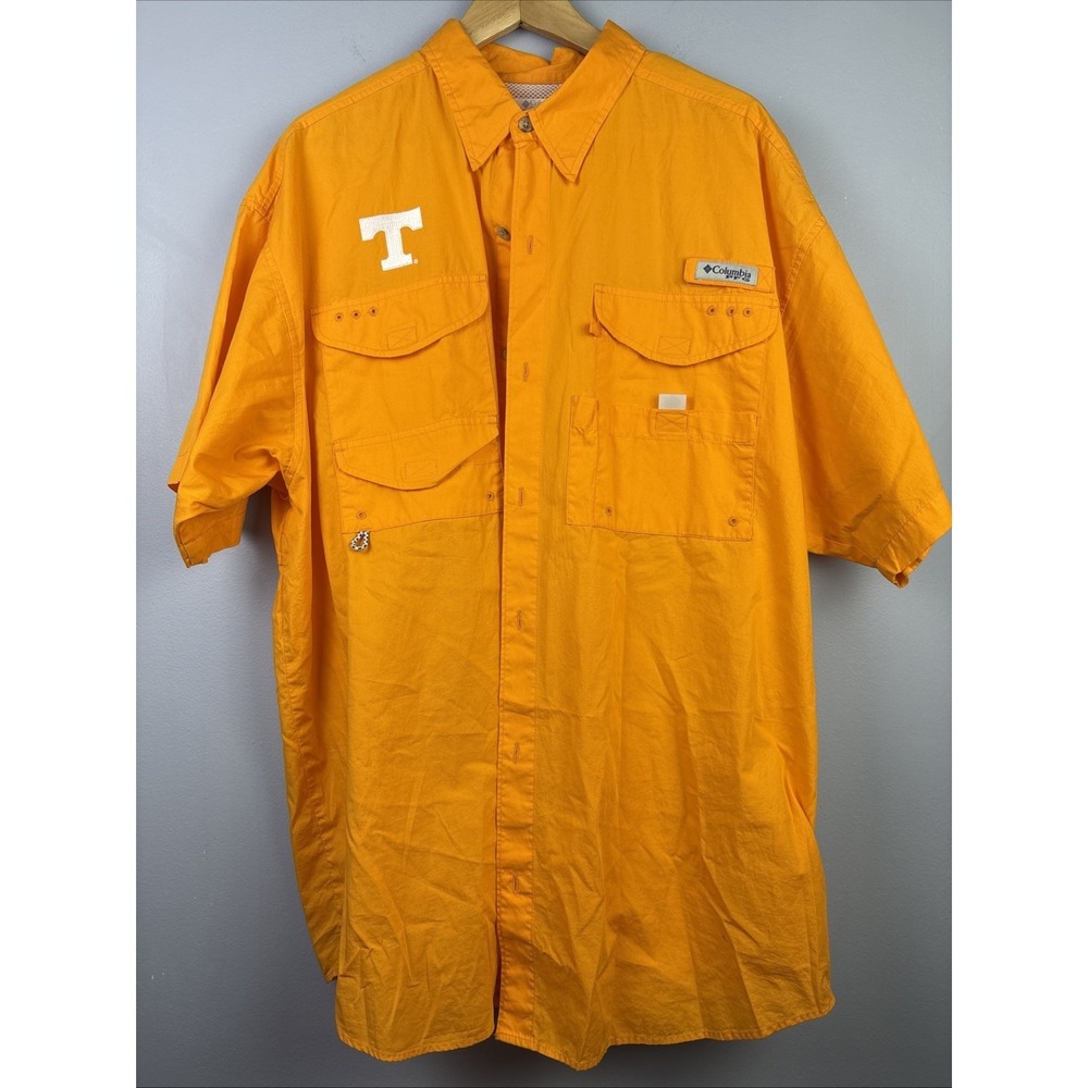 Tennessee Volunteers Shirt Mens XL Orange Short Sleeve Columbia Vented PFG
